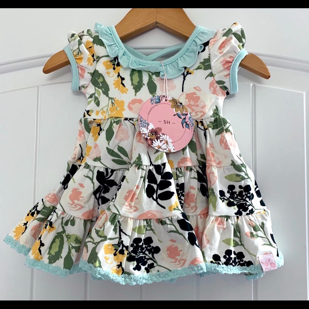 SweetHoney Floral Dress Size Newborn NWT